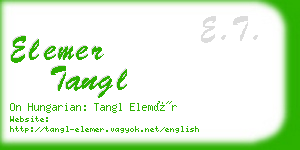 elemer tangl business card